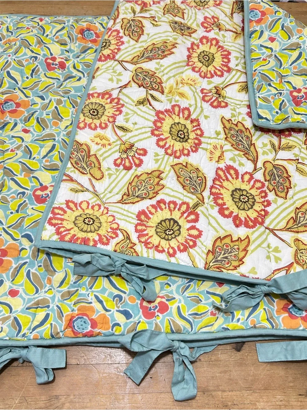 Pottery Barn Quilted Reversible Euro Pillow Shams